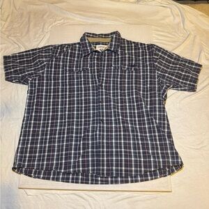 Wrangler Navy and White Plaid Casual Shirt